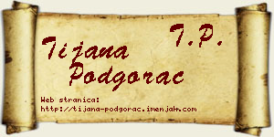 Tijana Podgorac vizit kartica